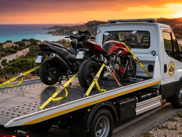 Soccorso stradale moto e scooter Olbia, motorcycle towing service, Motorrad Abschleppdienst.