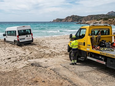 Recupero fuoristrada 4x4 spiagge Olbia, off-road vehicle recovery, Allrad-Abschleppdienst.
