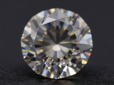 Extreme close-up of a brilliant cut diamond, facets catching light, dark, soft-focus background.