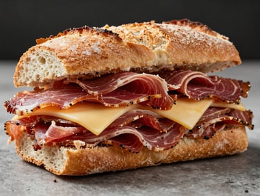 A classic Chicago deli-style sandwich stacked with freshly sliced cured meats and provolone on crusty bread