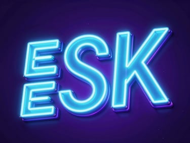 Vibrant social media graphic with glowing neon text overlays, high-contrast futuristic aesthetic, deep violet and cyan tones
