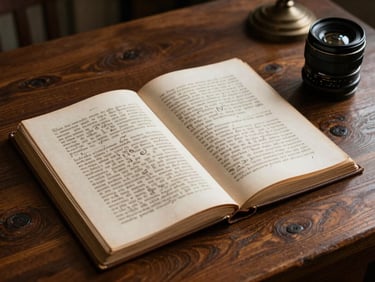Primer plano de un manuscrito constitucional antiguo abierto sobre un escritorio de roble, iluminación de claroscuro enfocando la caligrafía y el papel envejecido