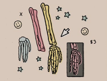 Rough halftoned digital art in comic style with pop art colors the human arm code arrow and stars and a smiley face