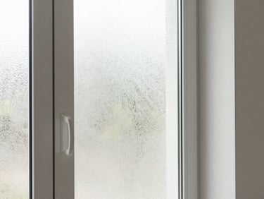 Close-up of a frosted glass interior door, highlighting the texture and clean lines, soft natural daylight, architectural angles