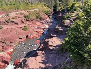 Red Rock Canyon. Argillite rock that formed with the presence of oxygen to give off the red colour.