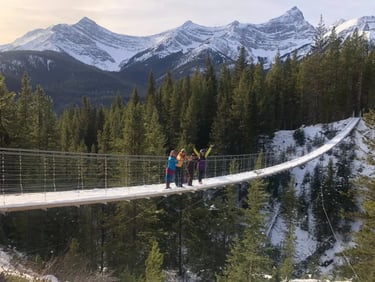 Suspension bridge in Kananaskis.
