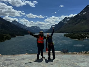 View of Upper Waterton Lake from Prince of Wales after completing data collection for research purpo