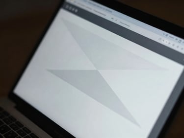 Clean user interface displayed on a high-end hardware screen, macro close-up, sharp geometric patterns, cool lighting.