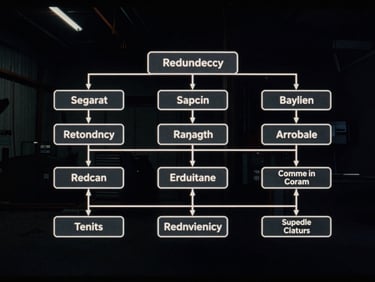Technical vector schematic of app architecture, glowing lines on a dark background, showcasing zero-fail redundancy.