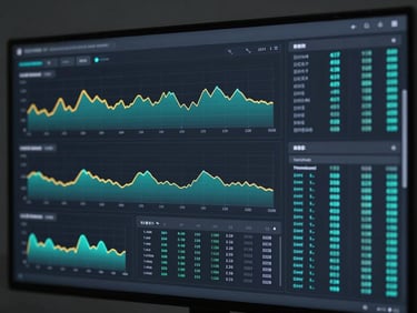High-fidelity software dashboard showing real-time quantum state vectors, clean dark user interface with cyan and amber line graphs, vector state diagrams, monospaced data grids, cool-toned studio environment.