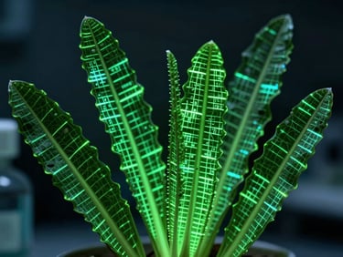 Extreme macro close-up of pristine, high-altitude botanical specimens under harsh macro lenses, glowing with precise neon-green data-grid lines, dark, clinical background, representing pure source code.