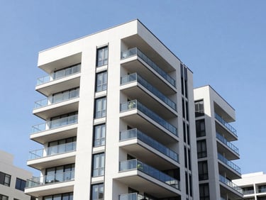 Modern mid-rise residential buildings in Parramatta Sydney, bright daylight, architectural detail