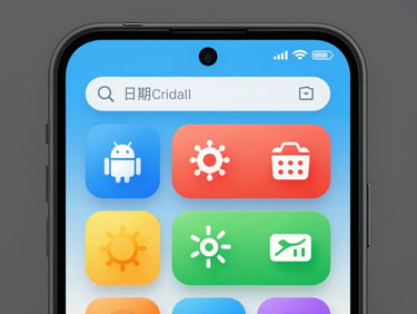 Macro shot of a high-fidelity Android UI for children, featuring bold primary colors, large interactive elements, and playful visual cues under clean studio lighting.