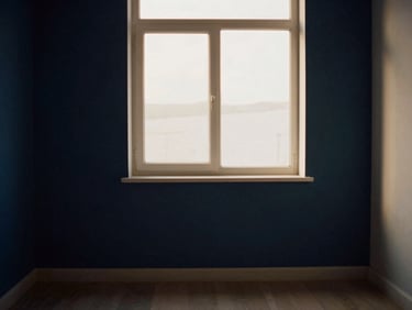 A quiet, minimalist studio space with soft natural daylight filtering through a window, emphasizing stillness and negative space.