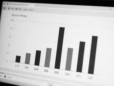 High-contrast black and white macro shot of a clean data dashboard displaying pipeline metrics, deep shadows, hard directional side-lighting, sharp focus.