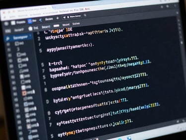 A close-up macro shot of a high-fidelity IDE screen displaying clean Python code and active terminal deployment logs, illuminated by cool-toned blue and silver ambient backlighting, high contrast, sharp focus on the terminal text.
