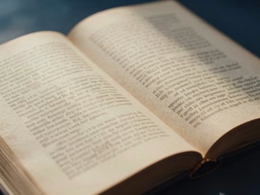 Stylized image of an open, ancient-looking book with faint glowing script, hinting at untold stories, rich paper texture, dramatic lighting.