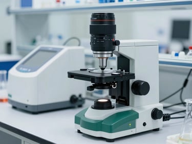 Detailed scientific analysis of chemical compounds on a clean laboratory workbench, modern testing apparatus