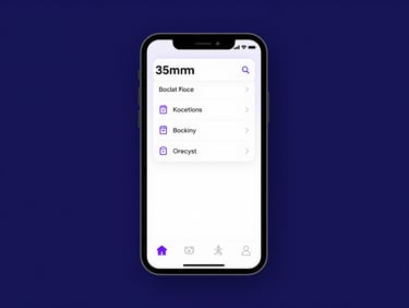 High-fidelity minimalist UX wireframe of a local service booking interface on a mobile screen, clean lines, bright daylight.