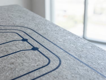 Abstract architectural lines representing data flow and connectivity, with a subtle tech-forward edge, bright natural light, cool slate and navy tones, shallow depth of field, 35mm