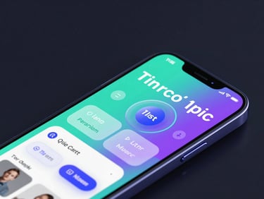 Close-up macro shot of a high-end Android device displaying a custom e-commerce UI with fluid animations, glowing neon cyan accents, dark ambient studio lighting, glassmorphic elements, octane render.