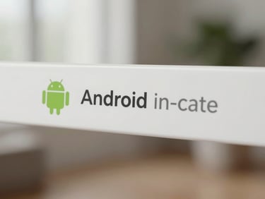 Extreme close-up of an Android notification appearing on a minimal white status bar, soft indoor daylight, no background clutter visible