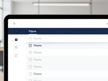 Close-up of a clean web application interface showing a nested list of document sections being dragged and reordered, bright neutral office daylight, sharp focus