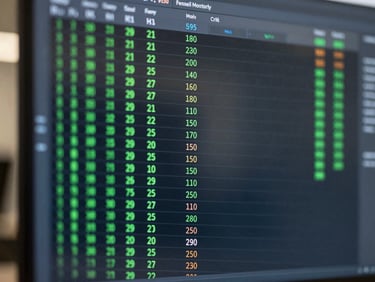 Macro shot of a dark compliance monitoring software interface, real-time call logs showing green active status, secure data encryption keys displayed, cool office reflection on the glass.