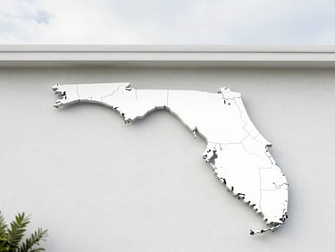 Map of Central Florida highlighting service area, clean, professional graphic style, 35mm