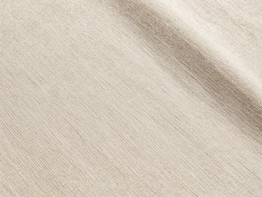 Macro flat-lay of raw linen textile showing detailed warp and weft weave, neutral beige color palette.
