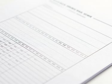 Close-up of a scientific report with data graphs and precise numbers, minimalist design, clinical aesthetic, sharp focus.
