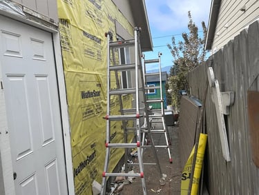 house siding under repair
