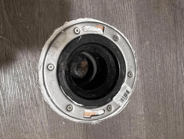installed closet toilet flange