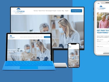 citychoice medical responsive mobile mock for website mobile design service.