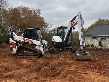 Bobcat skid steer and excavator