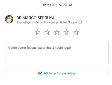 Imagem ilustrativa da avaliação no google