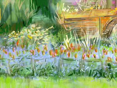 Solar bed tulipa display Spring 2025 - digital drawing