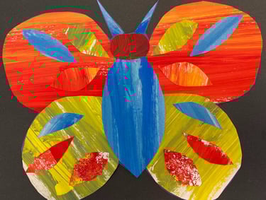 butterfly cut and painted paper project