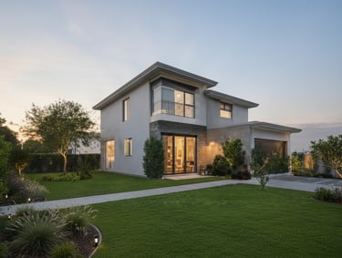 Contemporary single-family home with a large garden.
