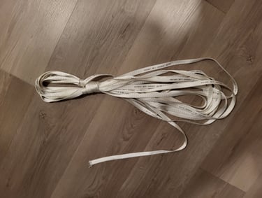 Lineman's rope coil technique. Tangle free mule tape and extension cords.
