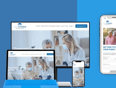 citychoice medical responsive mobile mock for website mobile design service.