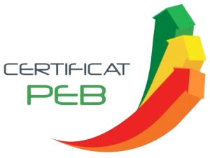 Logo officiel du certificat PEB avec les 3 flèches multicolores (verte, jaune et rouge)es multi