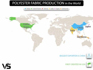where is polyester fabric producing