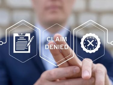 Denied insurance claim document ready for review or dispute process