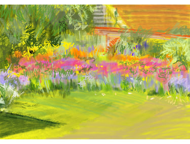 Great Dixter Solar bed summer 2025 - digital drawing
