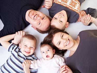 a family photograph from above