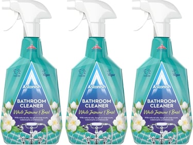 a group of three bottles of bathroom cleaner