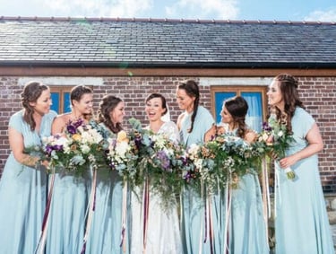 bridesmaid bridesmaid bridesmaid party in a barnyard