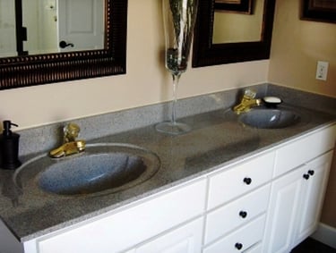 Bathroom counter resurfaced to a modern granite finish