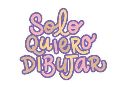 una frase textual colorida que dice: solo quiero dibujar